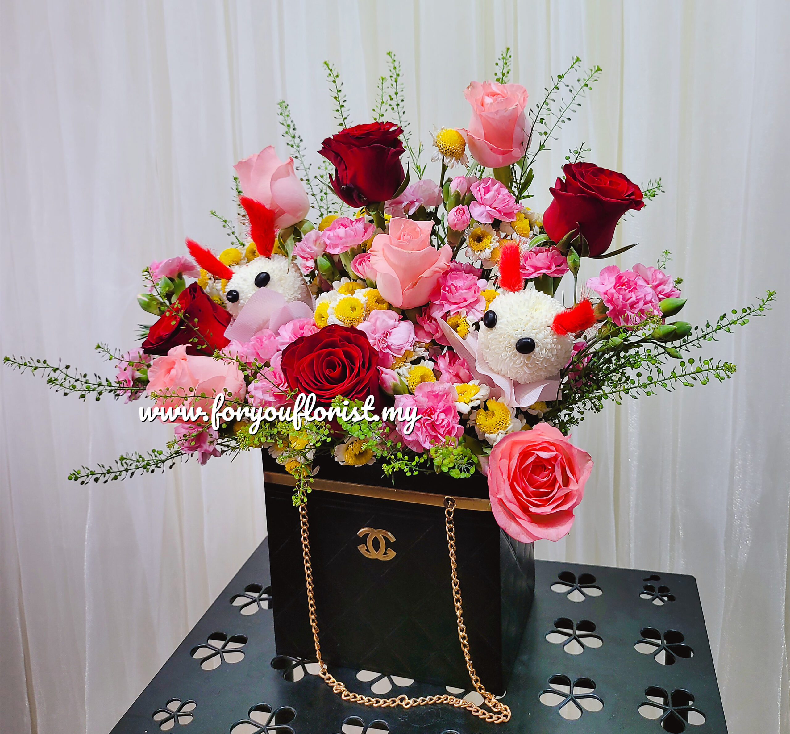 Flower Chanel Box - Foryou Flowers, Penang Florist