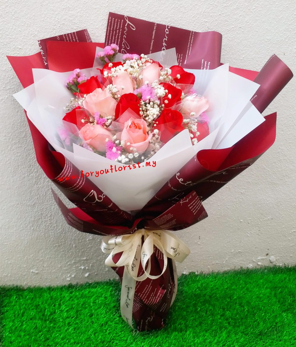 Bouquet 049 - Rose Pink Red