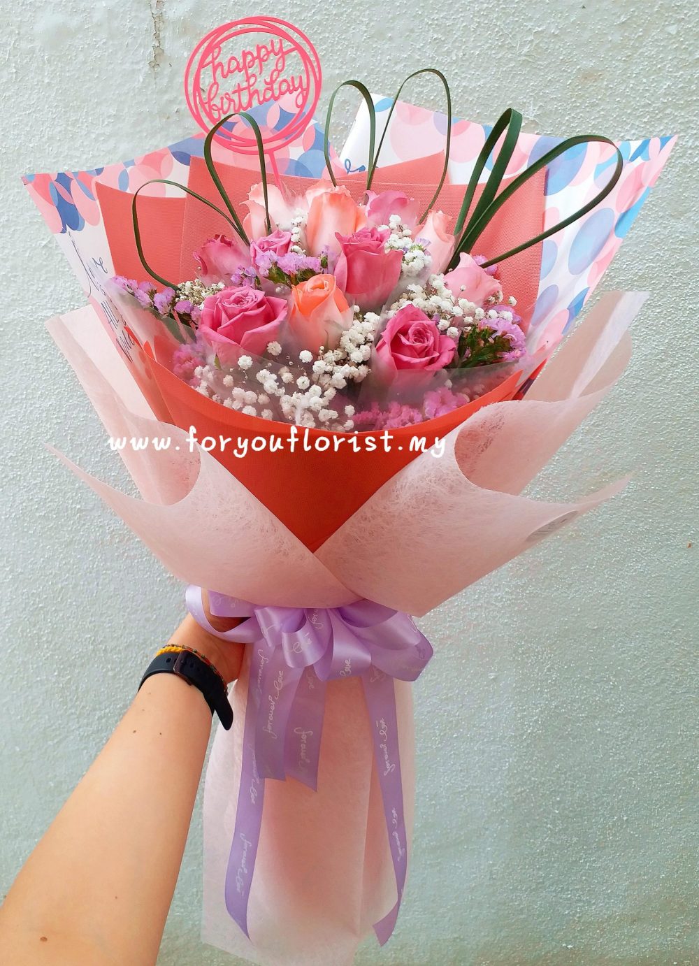Bouquet 056 - Purple Pink Rose