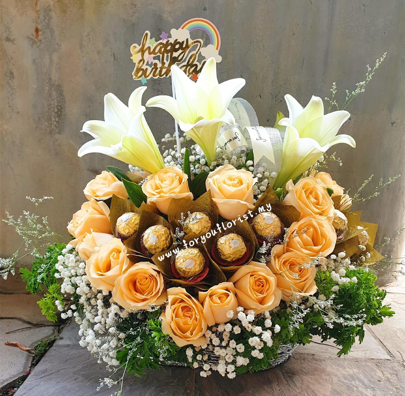 Flower Basket FB90 with Chocolate