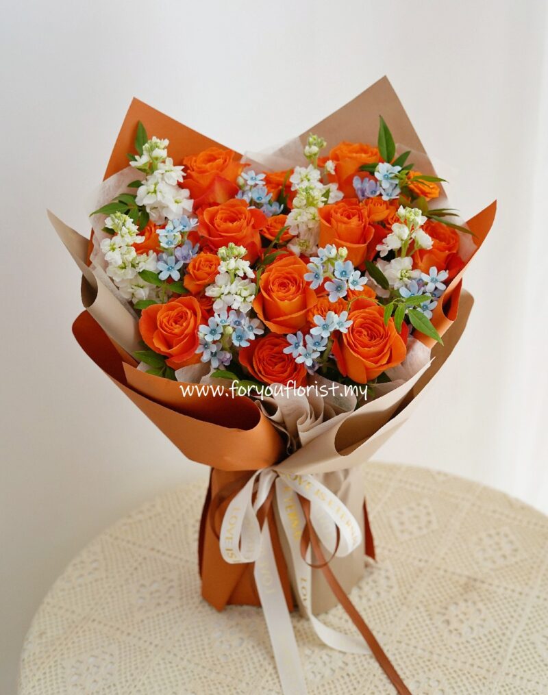 Bouquet 001 - Orange Rose