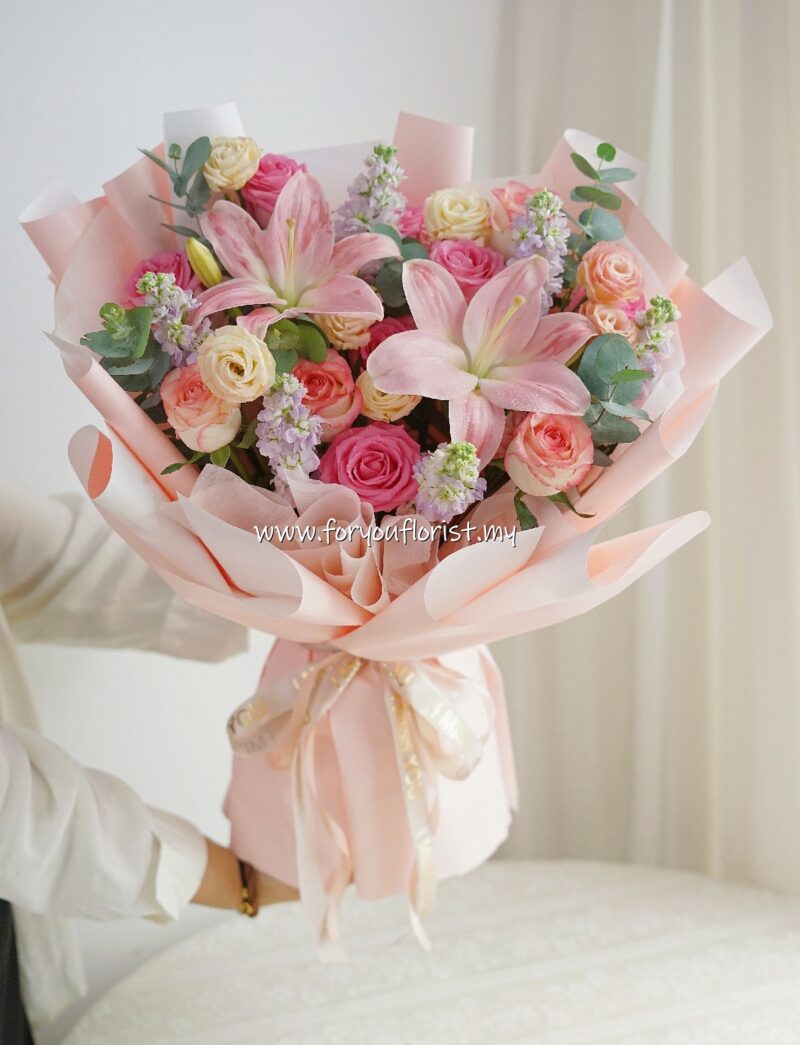 Bouquet 190 - Lily Pink Rose