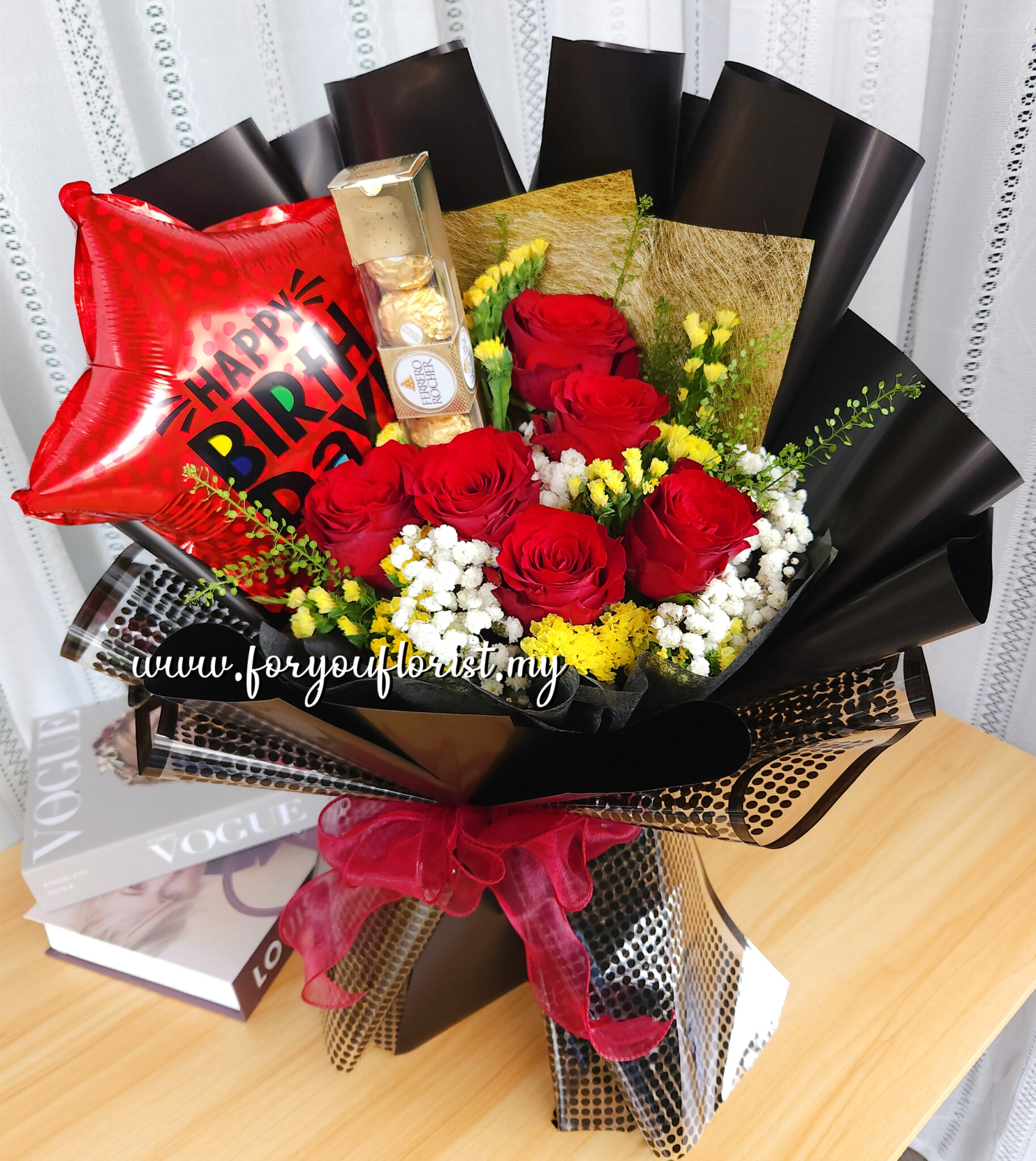 Bouquet 203 - Ferrero Balloon Rose