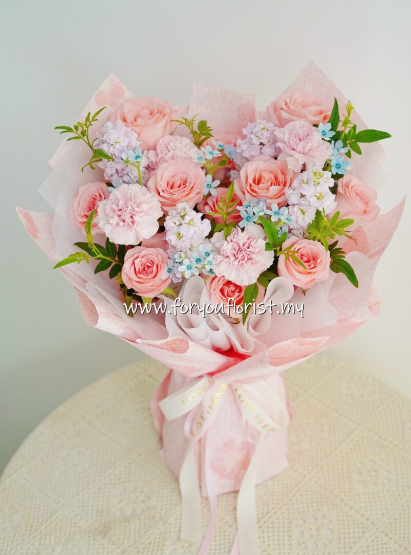 Bouquet 229 – Carnation Pink Rose