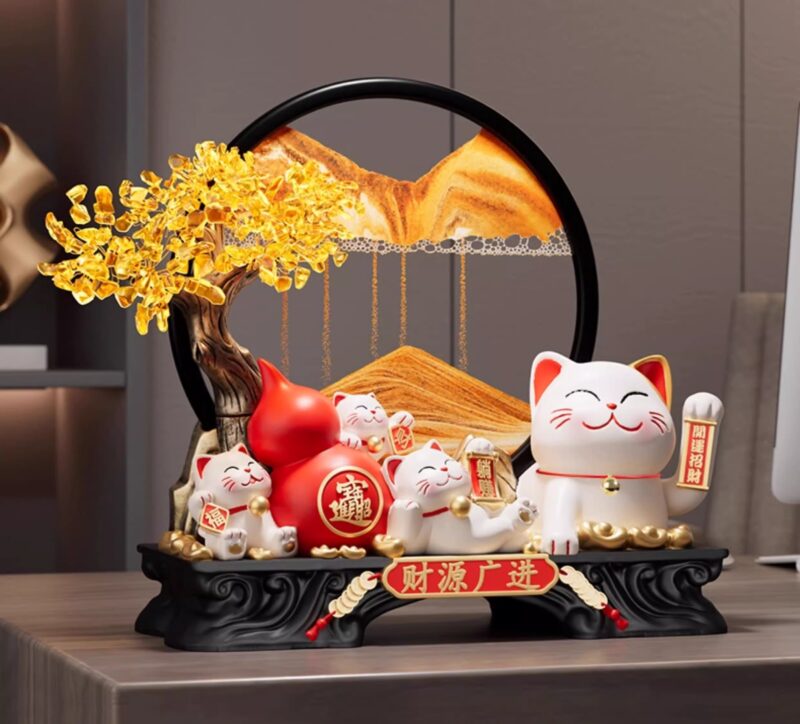 4 Fortune Cat (Flowing Gold Sand)