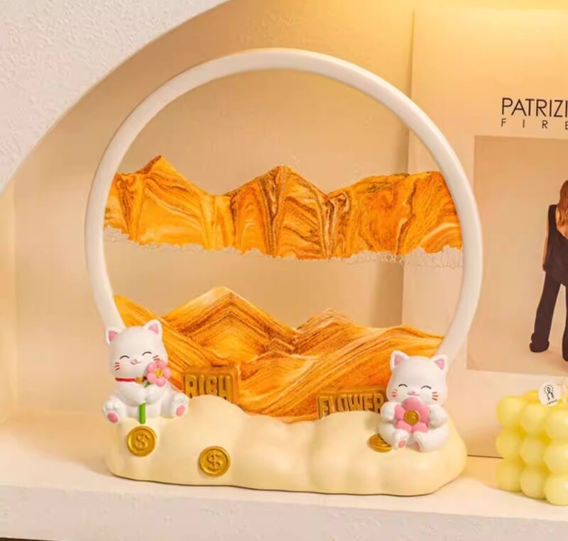 Flowing Sand Flower Fortune Cat